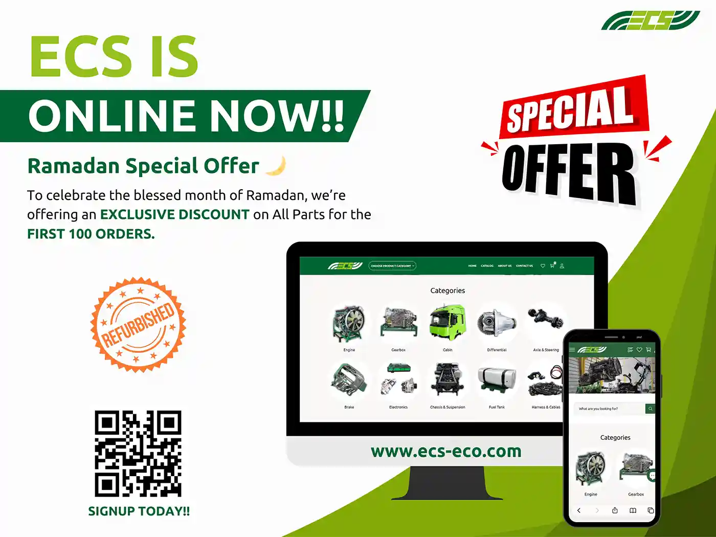 Eco Commercial Solutions Launches New eCommerce Platform For Refurbished Heavy-Duty Truck Parts