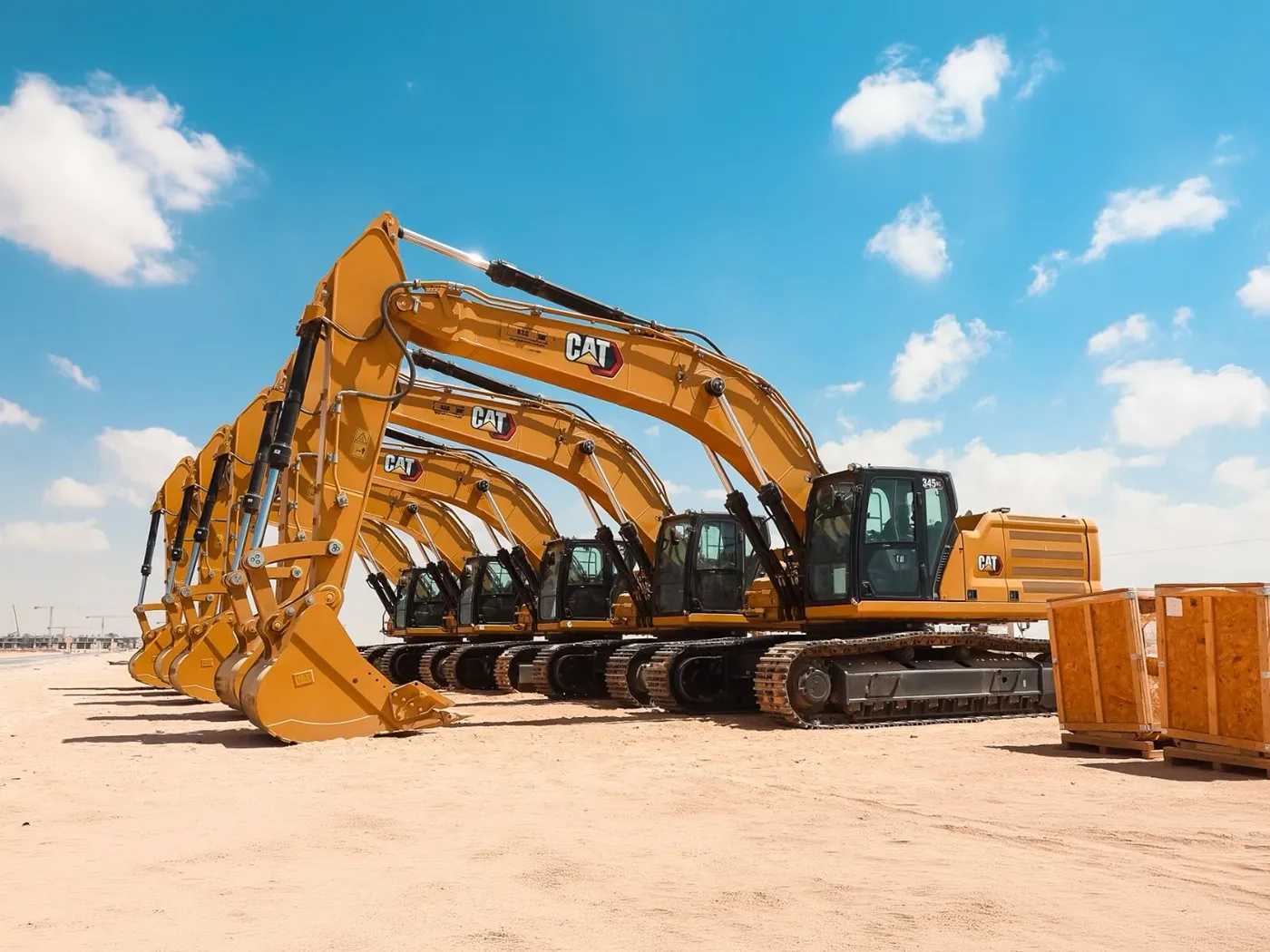 BTC livre cinq pelles Cat 345 GC en Libye