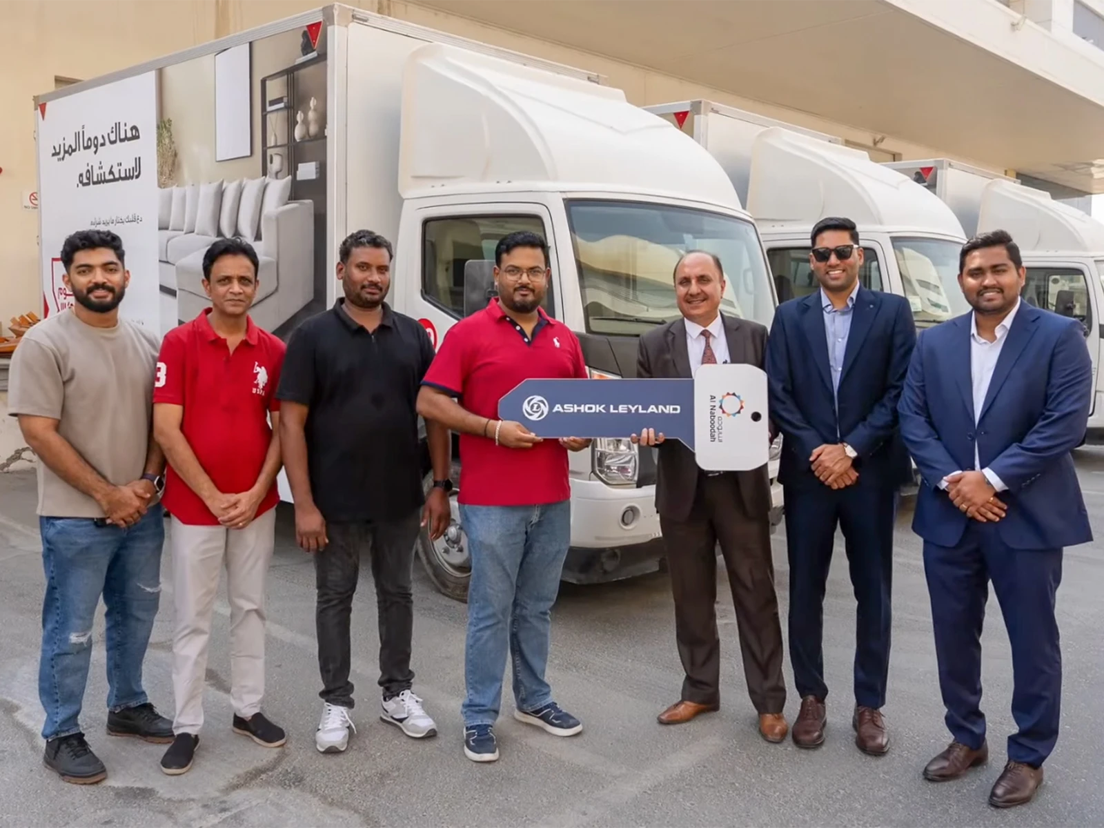 Al Naboodah Delivers 18 Ashok Leyland Trucks To Landmark Group