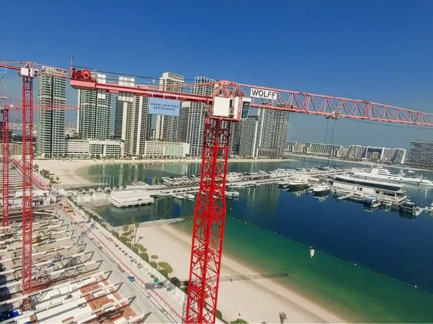 Kanoo Cranes Installs WOLFF Tower Cranes At Dubai Harbour Residences