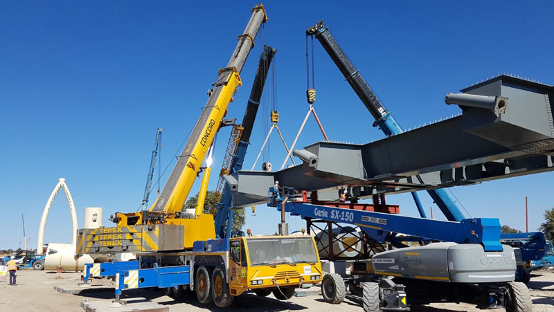 Goscor Access Solutions Provides Several Genie Booms Lifts That Are Playing A Key Role In The Construction Of The Mohembo Bridge, Botswana