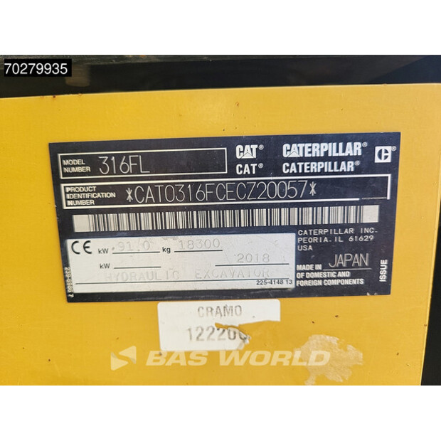 2018 Caterpillar 316FL-39144528