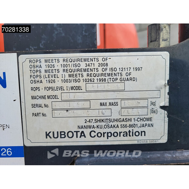 2019 KUBOTA U17-3A-39449250