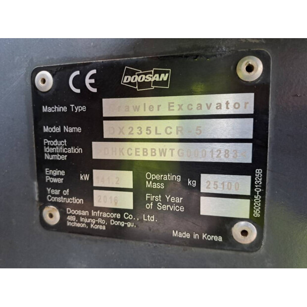 2016 دووسان DX235LCR-5-39471414