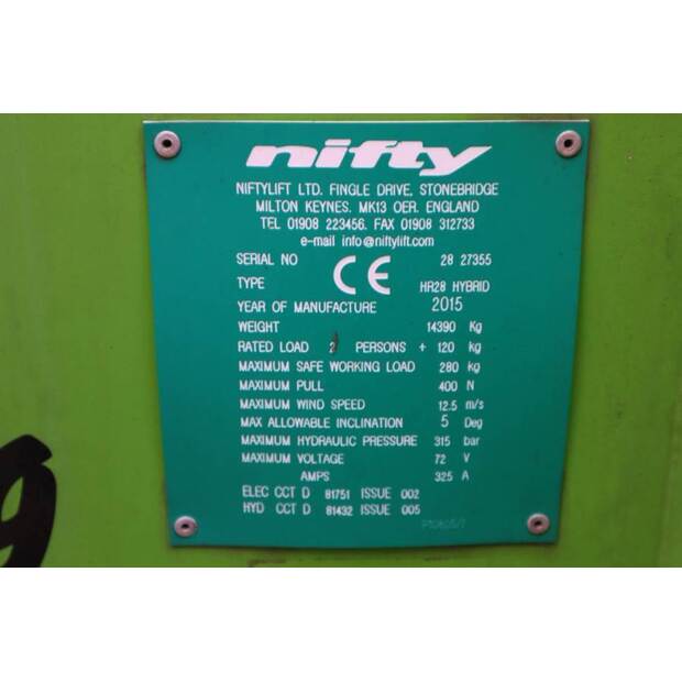 2015 Niftylift HR28-39670900