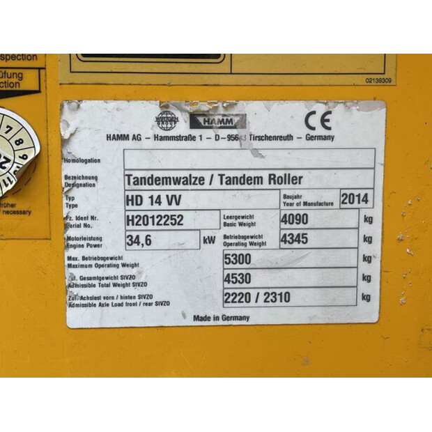 2014 HAMM HD 14 VV-39711019