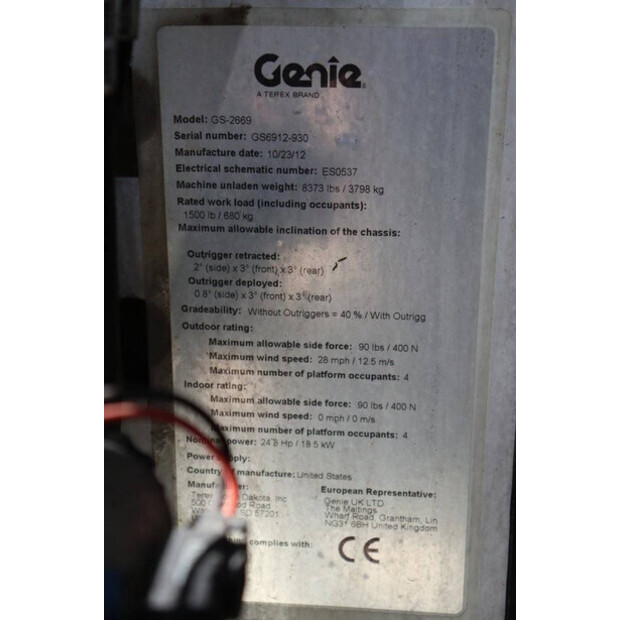 2012 Genie GS-2669RT-40227465