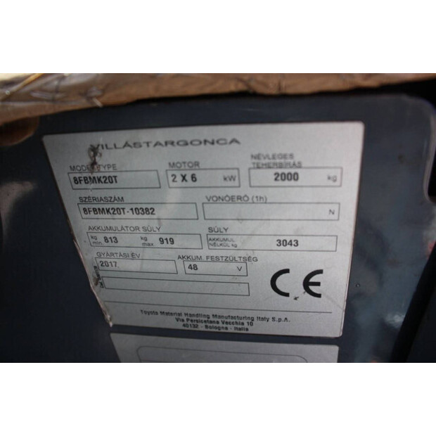 2017 Toyota 8FBMK20T-40503624