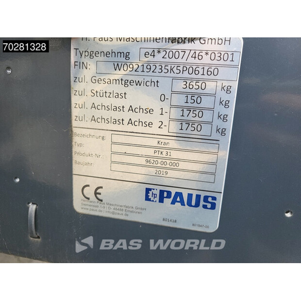 2019 Paus PTK31 2 axles-40800359