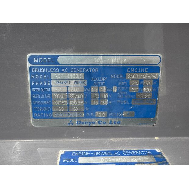 2020 Denyo DCA400-ESK-40937269