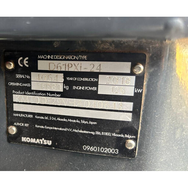 2018 Komatsu D61PXI-24-40962684