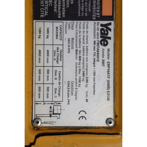 2007 Yale ERP16ATF-40987084