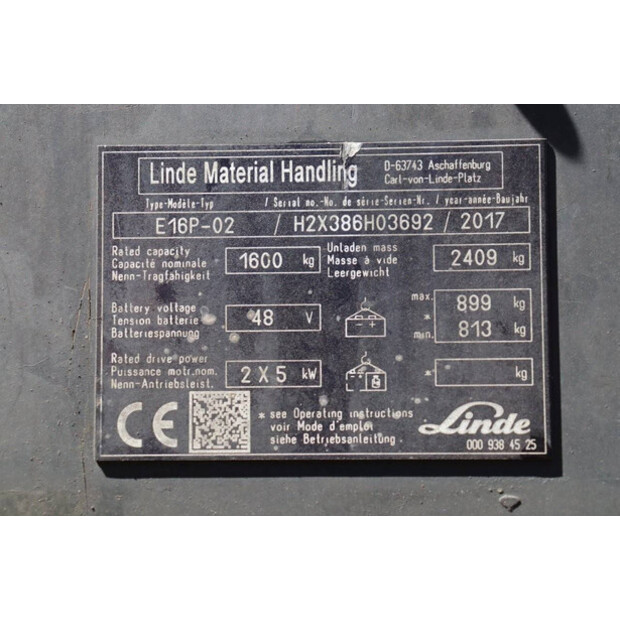 2017 Linde E16P-02-40987283