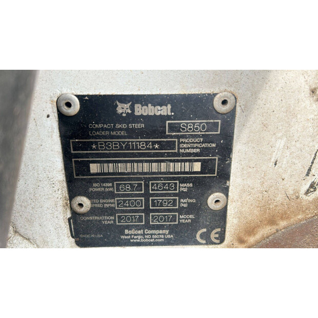 2017 BOBCAT S850-40988251