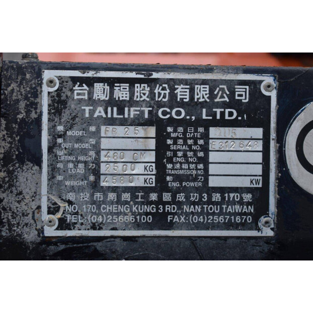 2005 TAILIFT FB25-40989004