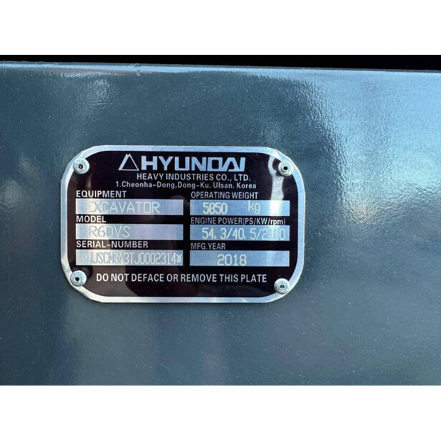 2018 Hyundai R60VS-41007729