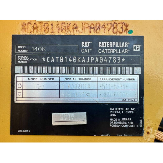 2018 Caterpillar 140K-41078820