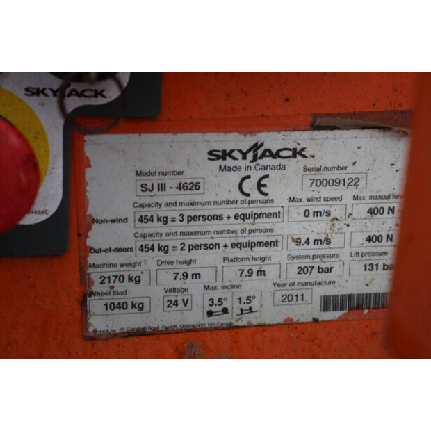 2011 SkyJack SJIII-4626-41114956