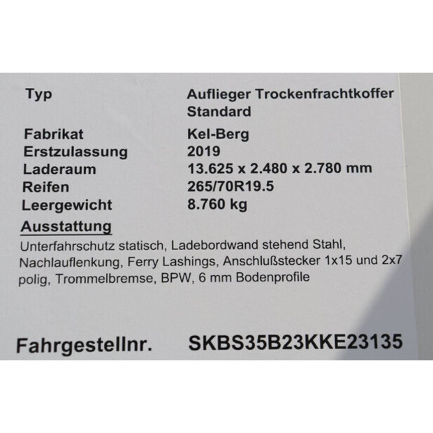 2019 Kel-Berg TFSSL18-TR-ISO-41116182