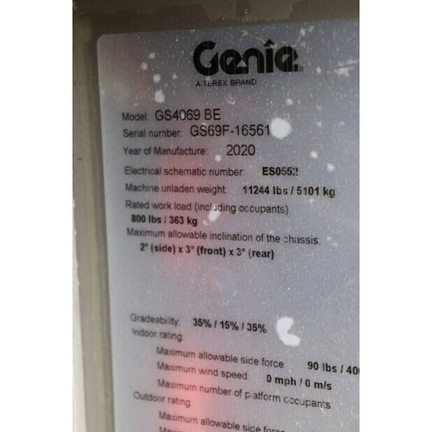 2020 Genie GS4069-41117214