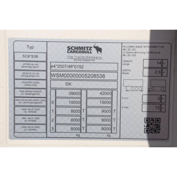 2018 Schmitz Cargobull SCB S3B-41117698