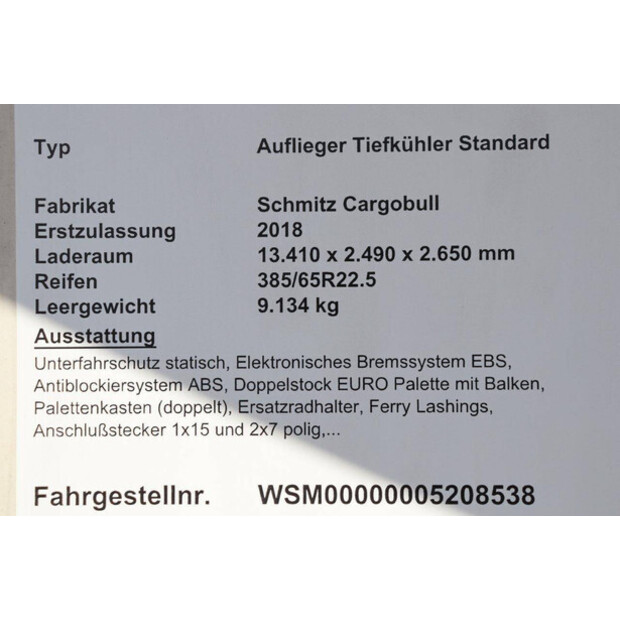2018 Schmitz Cargobull SCB S3B-41117702