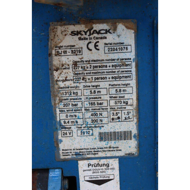 2012 SkyJack SJIII-3219-41117755