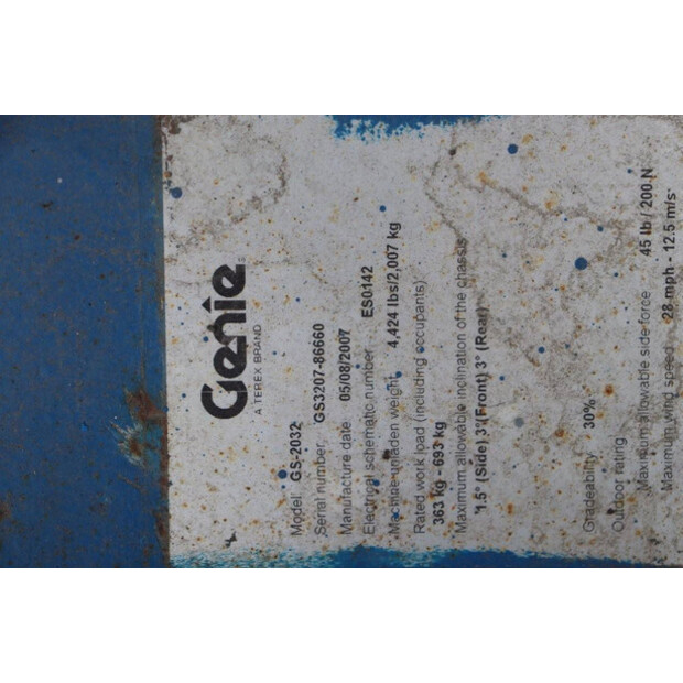2007 Genie GS-2032-41122502