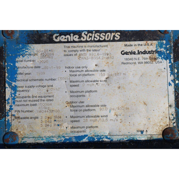 1999 Genie GS-2646-41124078