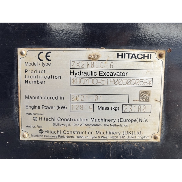 2021 Hitachi ZX210LC-6-41150196