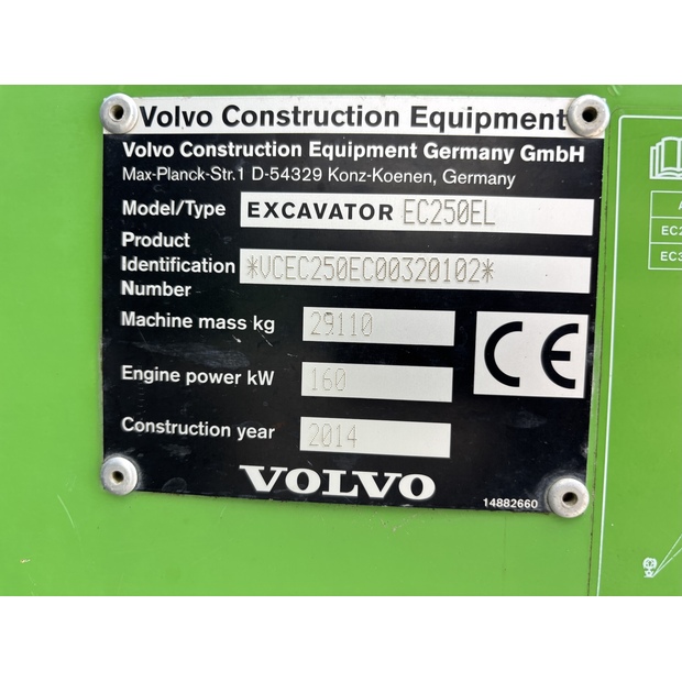 2014 Volvo EC250EL-41150360