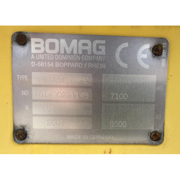 2001 BOMAG BW151AD-2-41160066