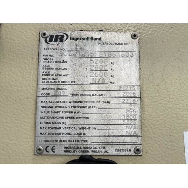 2006 INGERSOLL RAND 21 / 215 - N-41161323