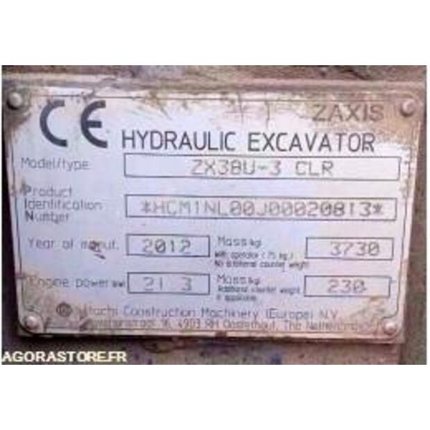 2012 Hitachi ZX38U-3 CLR-41262583