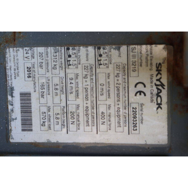 2016 SkyJack SJ III 3219-41338692