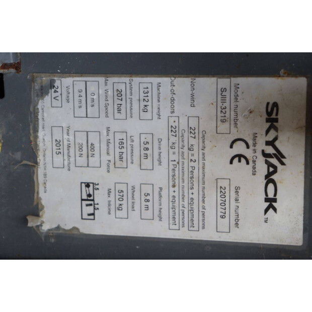 2015 SkyJack SJIII-3219-41338998