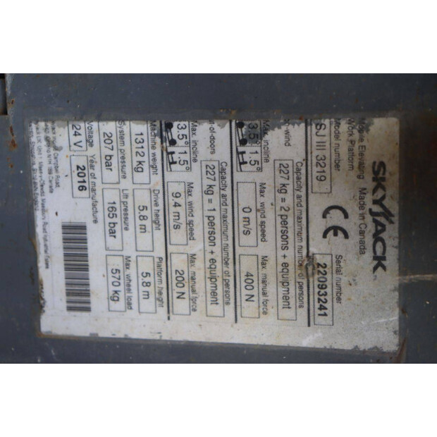 2016 SkyJack SJ III 3219-41339025