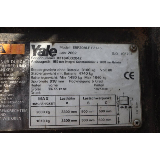 2002 Yale ERP20ALF-41340086