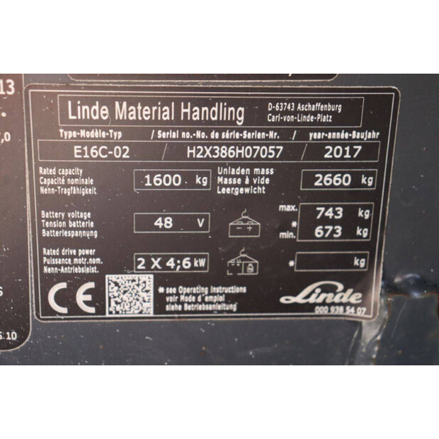 2017 Linde E16C-02-41341120
