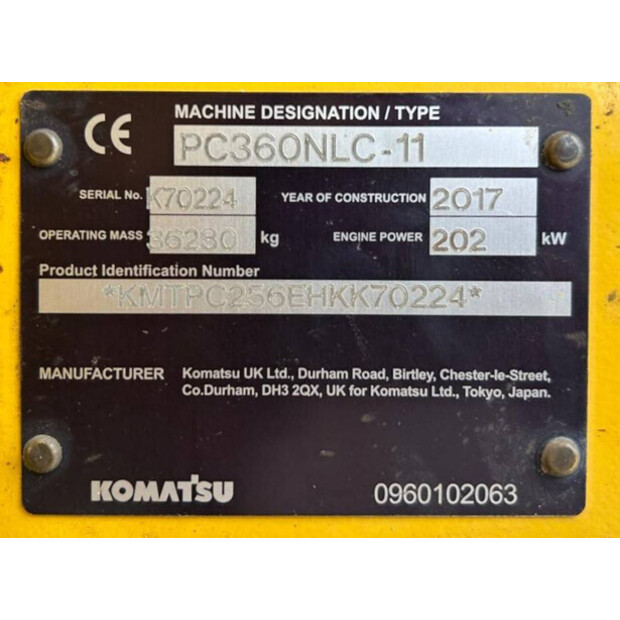 2017 Komatsu PC360NLC-11-41358128