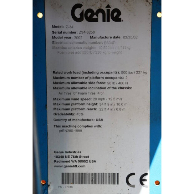 2002 Genie Z-34/22-41359605