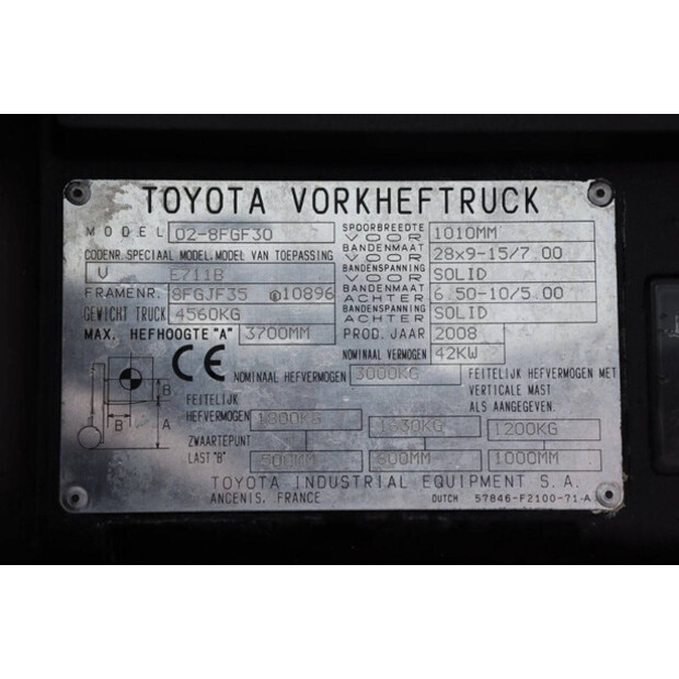 2008 Toyota 02-8FGF30-41362080