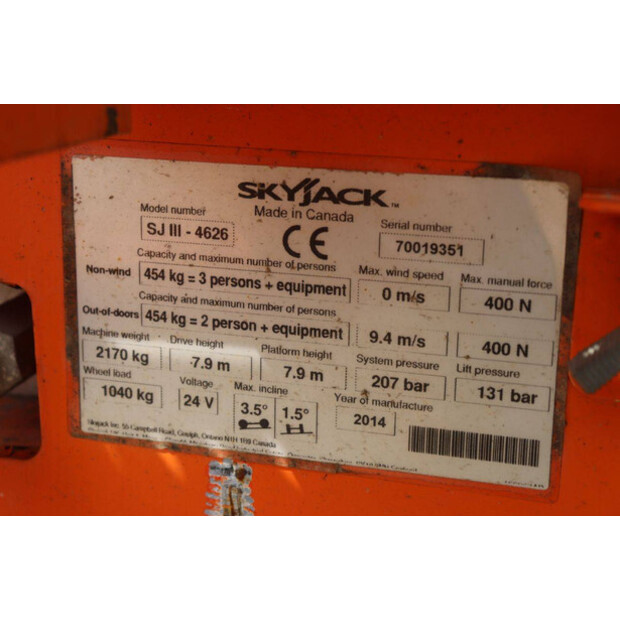 2014 SkyJack SJIII-4626-41379465