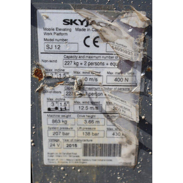 2015 SkyJack SJ12-41380421