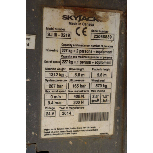 2014 SkyJack SJ III - 3219-41481787