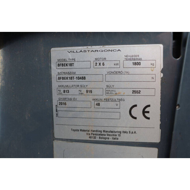2016 Toyota 8FBEK18T-41482262