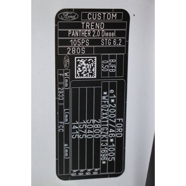 2019 Ford TRANSIT CUSTOM-41484437