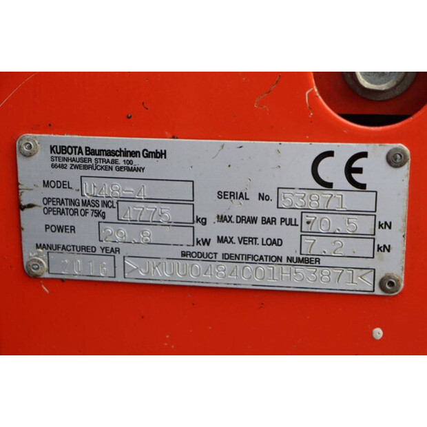 2016 KUBOTA U48-4-41488089