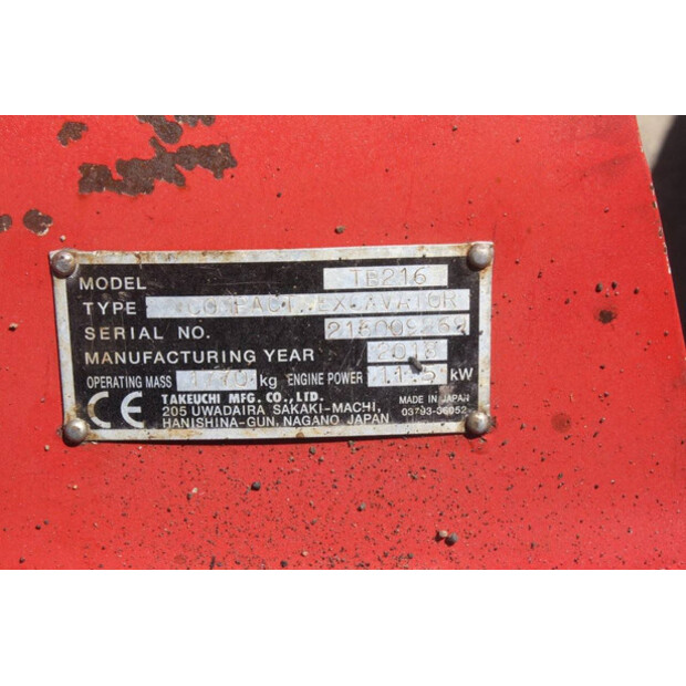 2018 TAKEUCHI TB216-41488272