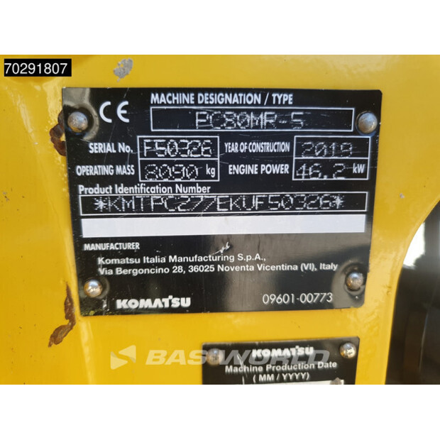 2019 Komatsu PC80MR-5-41503202
